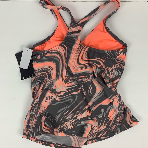 🔥NIKE🔥Swim Crimson Pulse Marble Racerback Swimsuit Tankini Top Small NWT - Picture 4 of 6